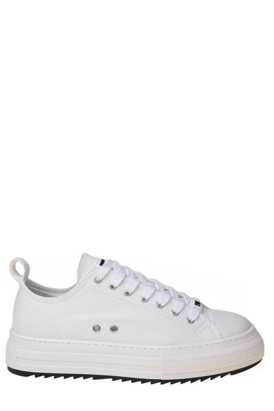 Shop Dsquared2 Round Toe Platform Sneakers In White