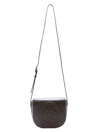 Shop Altuzarra Women's Medallion Embossed Leather Saddle Bag In Black