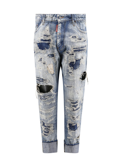 Shop Dsquared2 Big Brother Distressed Jeans In Blue