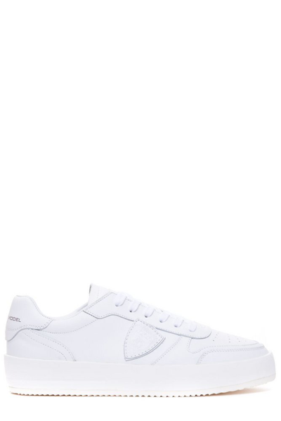 Shop Philippe Model Paris Philippe Model Nice Logo Patch Low In White