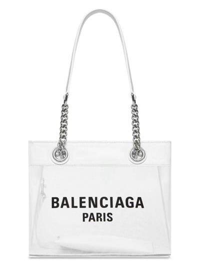 Shop Balenciaga Women's Duty Free Small Tote Bag In White