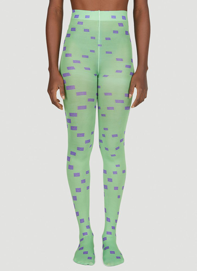 Shop Acne Studios Face Logo Patch Woven Tights In Multi