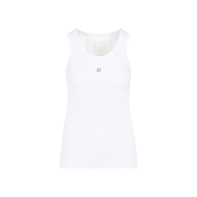 Shop Givenchy 4g Logo Plaque Tank Top In White
