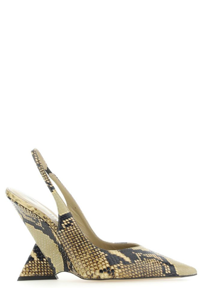 Shop Attico The  Cheope Slingback Pumps In Beige