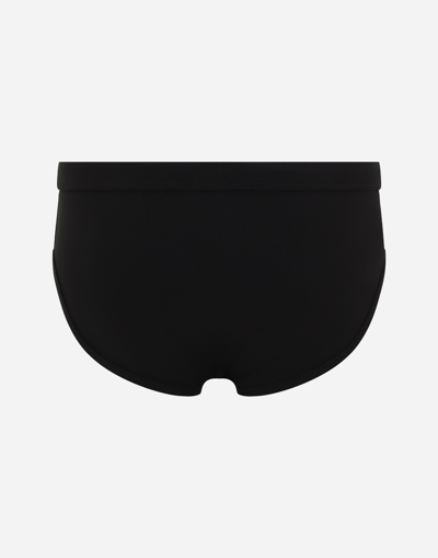 Dolce & Gabbana Swim Briefs With Dolce&gabbana Label In Black