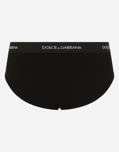 Dolce & Gabbana Pack Containing Two Brando Briefs Of The Same Color In Black