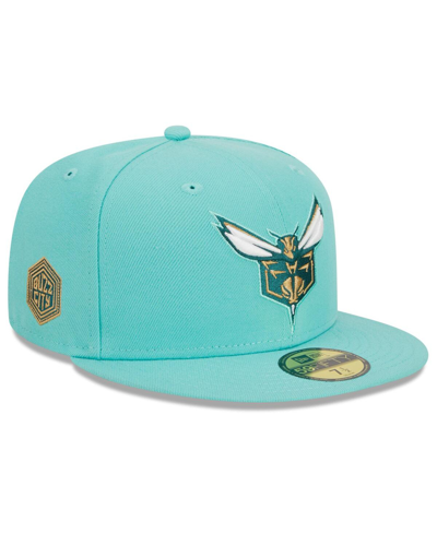 Shop New Era Men's  Turquoise Charlotte Hornets 2023/24 City Edition Alternate 59fifty Fitted Hat