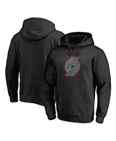Fanatics Branded Black Portland Trail Blazers Static Logo Pullover Hoodie In Black