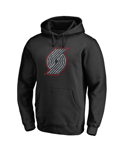 Shop Fanatics Men's  Black Portland Trail Blazers Static Logo Pullover Hoodie