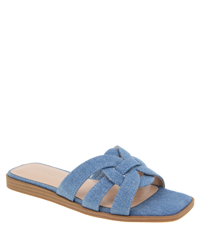 Shop Bcbgeneration Women's Meltem Slide Flat Sandal In Denim