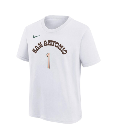 Shop Nike Big Boys  Victor Wembanyama White San Antonio Spurs 2023/24 City Edition Name And Number T-shirt