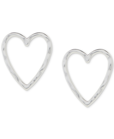 Shop Lucky Brand Silver-tone Open Heart Stud Earrings