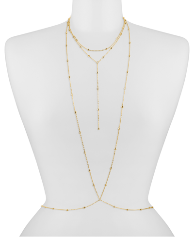 Oma The Label 18k Gold-plated Dainty Bead Layered Body Chain In Gold
