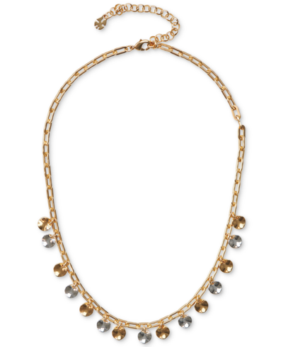 Shop Lucky Brand Two-tone Charm Chain Necklace, 16" + 3" Extender In Ttone