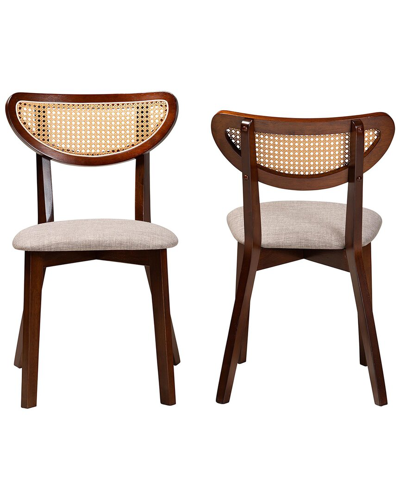 Baxton Studio Dannell Mid-century Modern 2pc Dining Chair Set