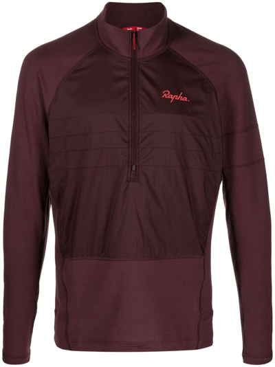 Rapha Red Explore Zip Neck Pullover In Violett