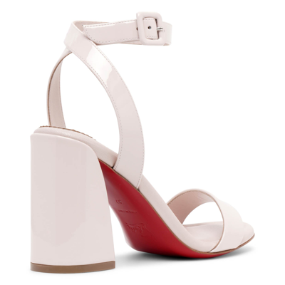 Shop Christian Louboutin Miss Sabina 85 Beige Patent Sandals