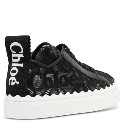 Shop Chloé Lauren Black Lace Sneakers