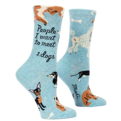 Shop Blue Q People To Meet, Dogs Women's Socks In Blue