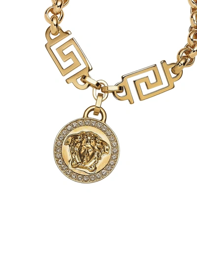 Shop Versace Metal Bracelet With Greek Key