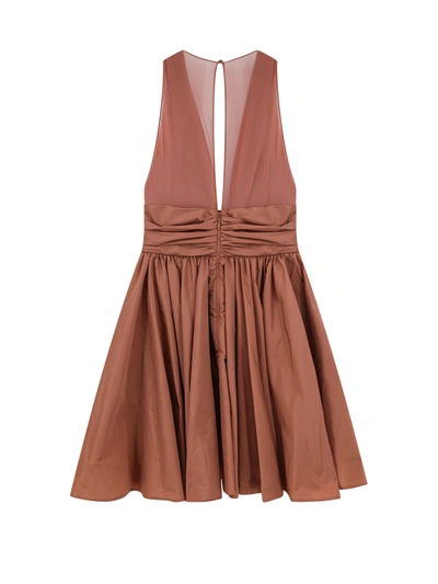 Shop Pinko Taffeta Dress With Mesh Inserts