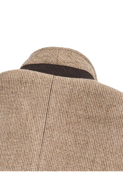 Shop Billy Reid Bond Virgin Wool Peacoat In Charcoal/ Tan