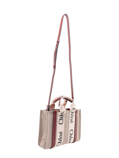 Shop Chloé Woody Small Linen And Leather Handbag.  This Bag Is Made With Lower Environmental Impact Material