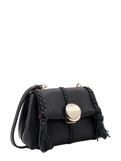 Shop Chloé Leather Handbag With Metal Logoed Detail