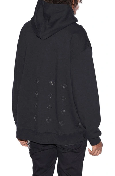Shop Ksubi Krystal Bling Oversize Biggie Cotton Hoodie In Black