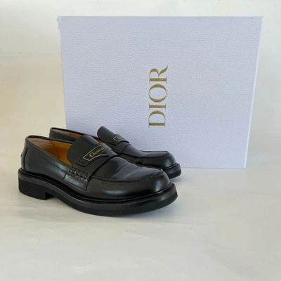 Pre-owned Dior Christian   Boy Loafer Black Brushed Calfskin