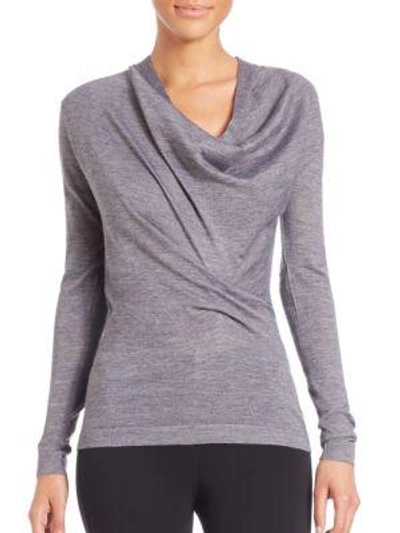 Shop Derek Lam Draped Cowlneck Sweater In Grey
