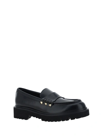 Shop Valentino Rockstud Loafer Shoes