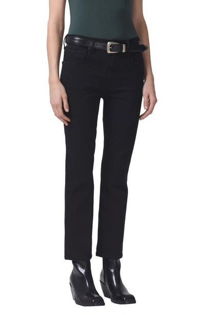 Shop Citizens Of Humanity Isola Straight Leg Crop Jeans In Plush Black