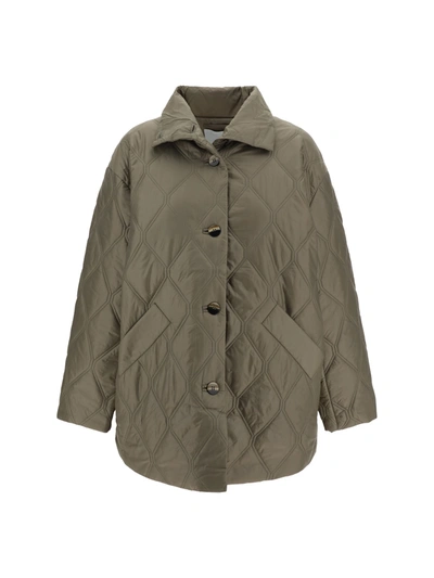 Shop Ganni Shiny Quilt Jacket