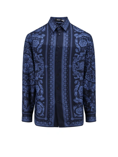 Shop Versace Informal Silk Shirt With Baroque Print