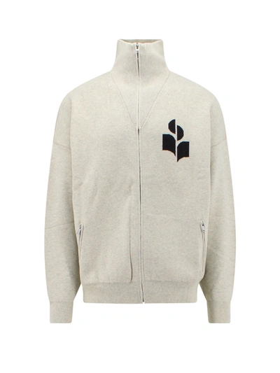 Shop Isabel Marant Cotton Blend Sweatshirt With Logo Inlay On The Front