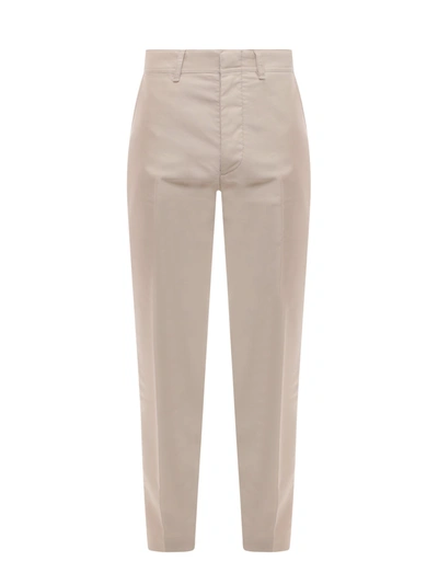 Shop Tom Ford Cotton Trouser With Leather Logoed Label