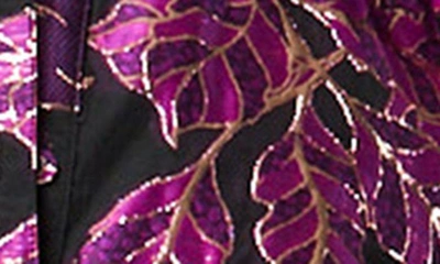 Shop Ciebon Misla Metallic Floral Print Minidress In Purple Multi