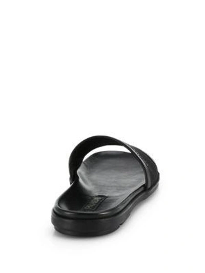 Shop Prada Nylon Slide Sandals In Black