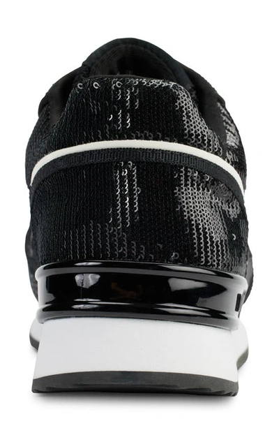 Shop Dkny Mabyn Sequin Sneaker In Black/ White