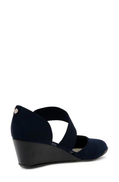Anne Klein Trallie Wedge Pump In Navy
