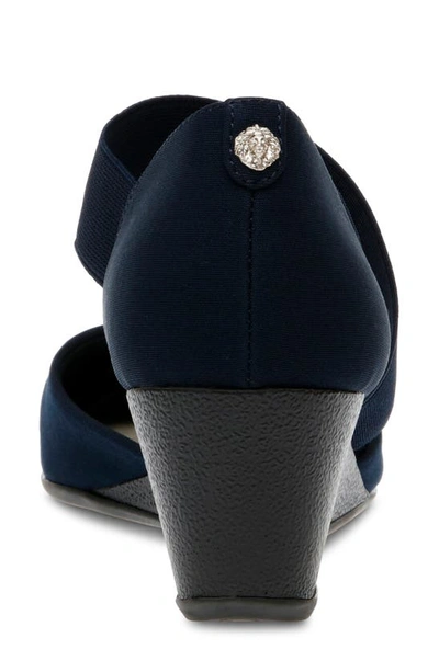 Anne Klein Trallie Wedge Pump In Navy