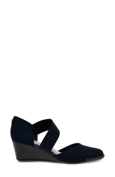 Anne Klein Trallie Wedge Pump In Navy