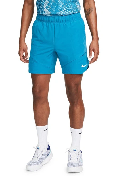 Shop Nike Court Dri-fit Advantage 7" Tennis Shorts In Green Abyss/ White