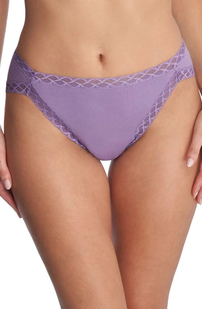 Shop Natori Bliss Cotton French Cut Briefs In Purple Haze