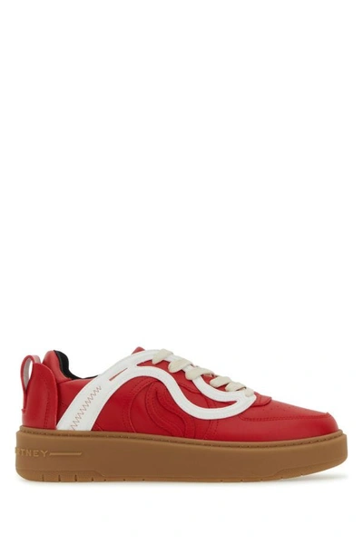 Shop Stella Mccartney Woman Red Synthetic Leather S-wave 1 Sneakers
