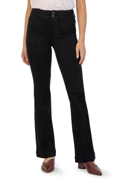 Shop Kut From The Kloth Ana Seamed Welt Pocket High Waist Flare Jeans In Black