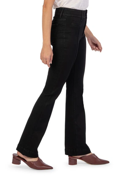 Shop Kut From The Kloth Ana Seamed Welt Pocket High Waist Flare Jeans In Black