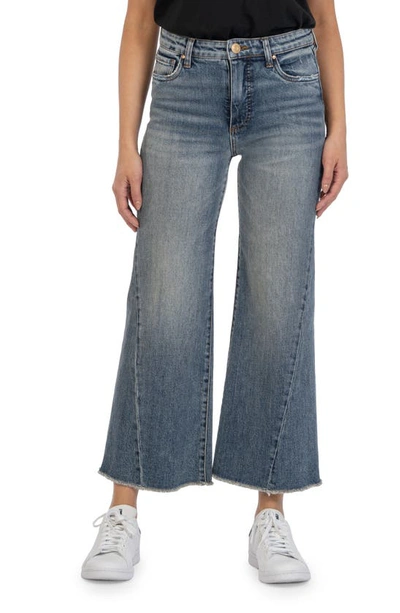 Shop Kut From The Kloth Meg Seamed High Waist Ankle Wide Leg Jeans In Reliance