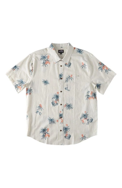Shop Billabong Kids' Sundays Cotton Blend Button-up Shirt In Oyster